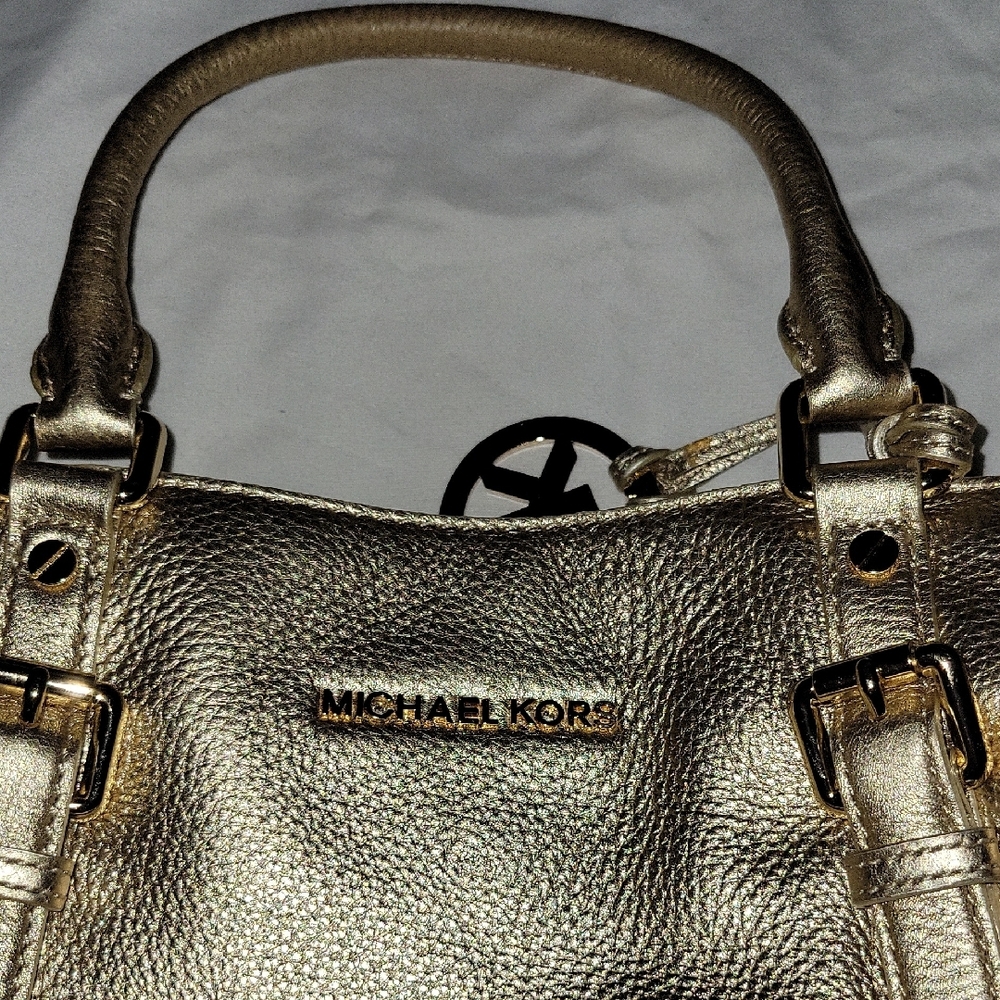 MICHAEL Michael Kors Metallic Gold Satchel - Picture 3 of 10